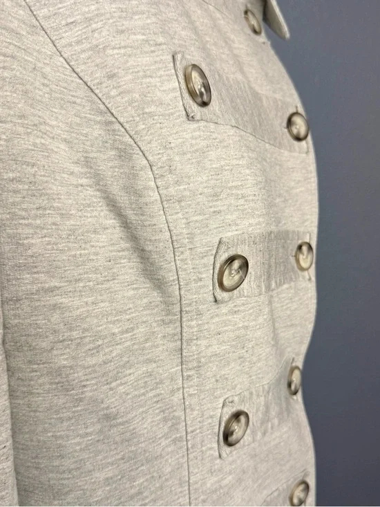 Cabi XL Women’s Double-Breasted Light Gray Jacket Military Style Jacket Soft - Picture 9 of 15